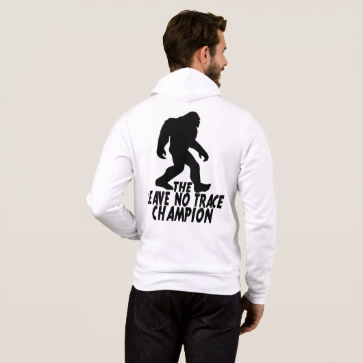 De Leave No Trace Kampioen Grappige Bigfoot Hoodie (Achterkant volledig)