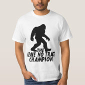 De Leave No Trace Kampioen Grappige Bigfoot T-shirt (Voorkant)