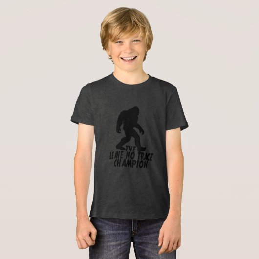 De Leave No Trace Kampioen Grappige Bigfoot Tri-Blend Shirt (Voorkant volledig)