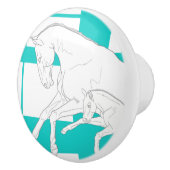 De Lederen Paarden Keramische Knop (Rechts)