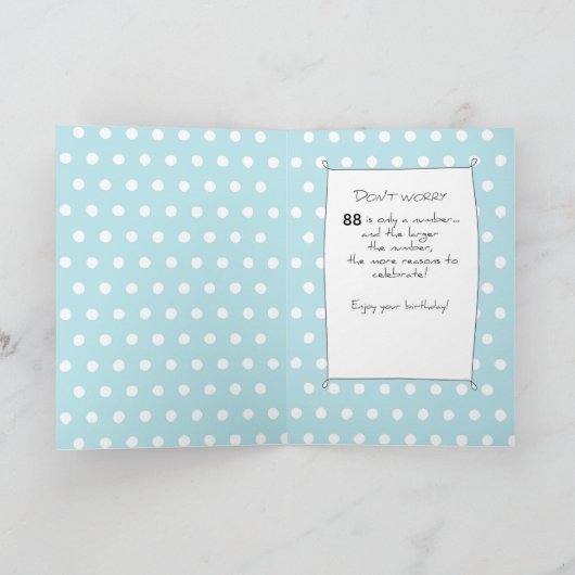 De Leeftijd van de douane & Naam, de 88ste Cake Kaart (Binnen)