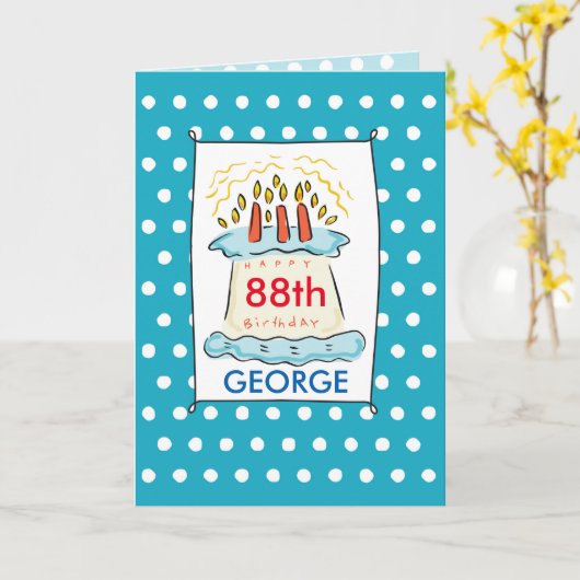 De Leeftijd van de douane & Naam, de 88ste Cake Kaart (Gele Bloem)