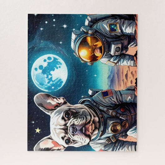 DE LEEFTIJD VAN DE STAAL-FRANSE BULLDOG 3 LEGPUZZEL (Verticaal)