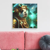 DE LEEFTIJD VAN STEEL-BULL DOG 2 CANVAS AFDRUK (Insitu (Woonkamer))