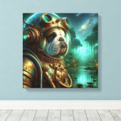 DE LEEFTIJD VAN STEEL-BULL DOG 2 CANVAS AFDRUK (Insitu (Houten vloer))