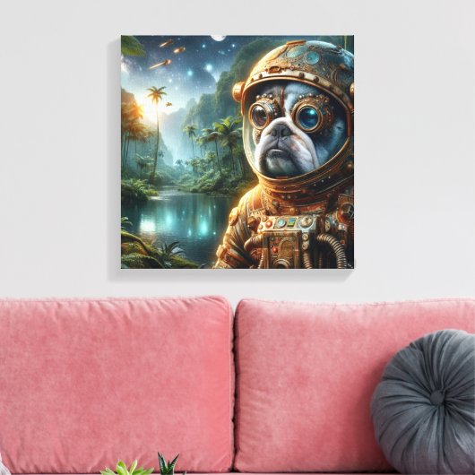 DE LEEFTIJD VAN STEEL-BULL DOG 3 CANVAS AFDRUK (Insitu (Woonkamer))