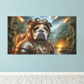 DE LEEFTIJD VAN STEEL-BULL DOG 5 CANVAS AFDRUK (Insitu (Houten vloer))