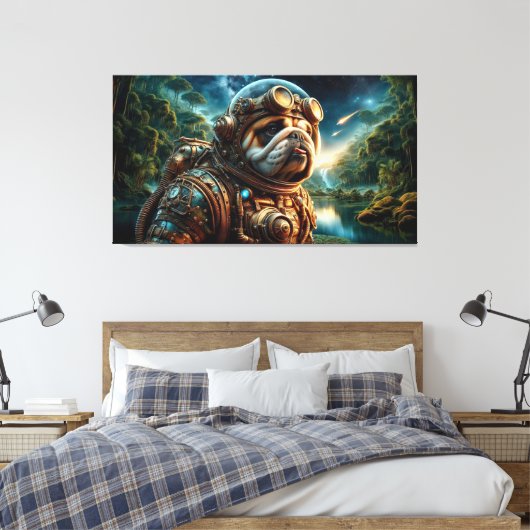 DE LEEFTIJD VAN STEEL-BULL DOG 6 CANVAS AFDRUK (Insitu (Slaapkamer))