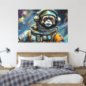 DE LEEFTIJD VAN STEEL-TAMARIN MONKEY 3 CANVAS AFDRUK (Insitu (Slaapkamer))