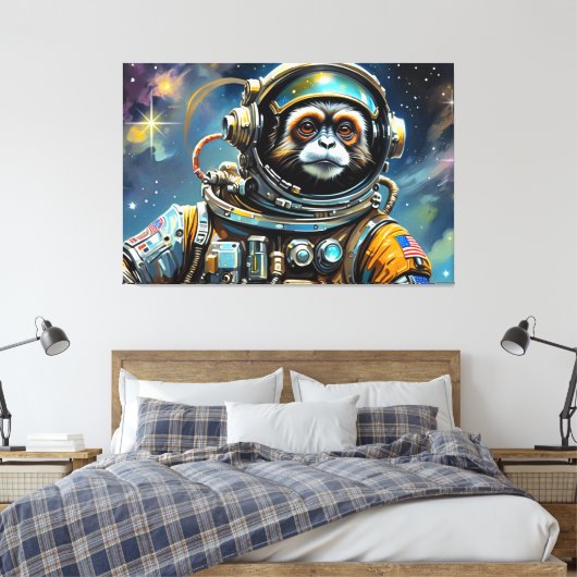 DE LEEFTIJD VAN STEEL-TAMARIN MONKEY 3 CANVAS AFDRUK (Insitu (Slaapkamer))