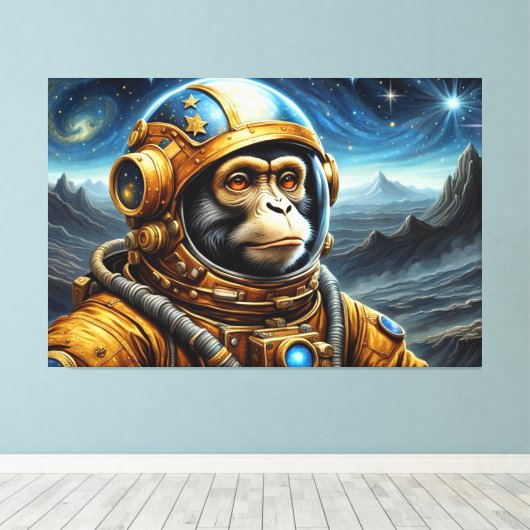 DE LEEFTIJD VAN STEEL-TAMARIN MONKEY 5 CANVAS AFDRUK (Insitu (Houten vloer))