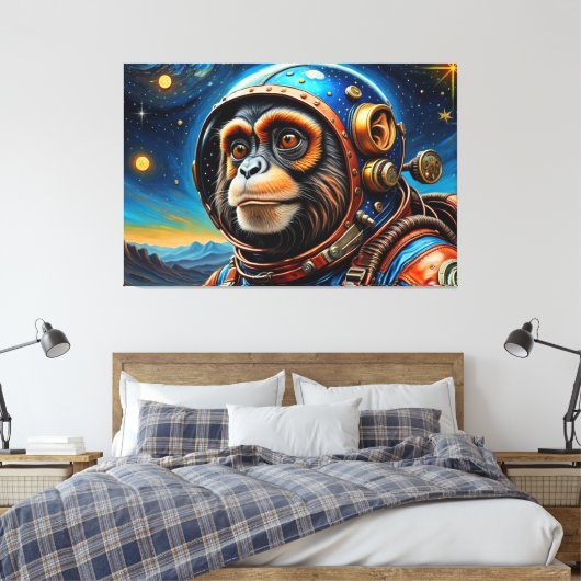 DE LEEFTIJD VAN STEEL-TAMARIN MONKEY 6 CANVAS AFDRUK (Insitu (Slaapkamer))