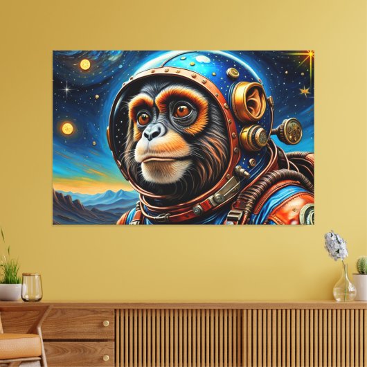 DE LEEFTIJD VAN STEEL-TAMARIN MONKEY 6 CANVAS AFDRUK (Insitu (Woonkamer))