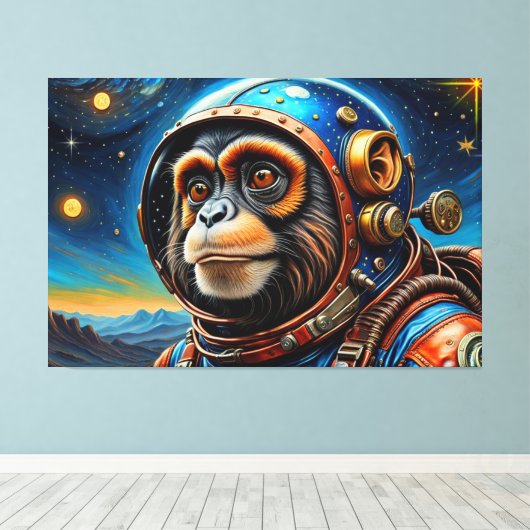 DE LEEFTIJD VAN STEEL-TAMARIN MONKEY 6 CANVAS AFDRUK (Insitu (Houten vloer))