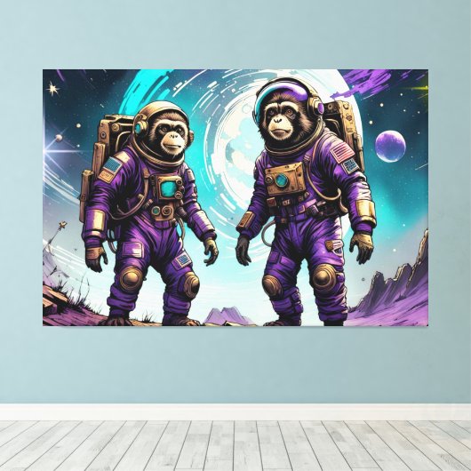 DE LEEFTIJD VAN STEEL-TAMARIN MONKEY 7 CANVAS AFDRUK (Insitu (Houten vloer))