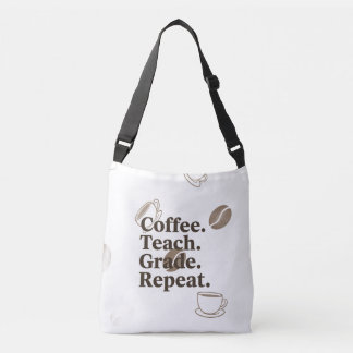 De leerkracht citeert het Poster "Coffee". Onderwi Crossbody Tas