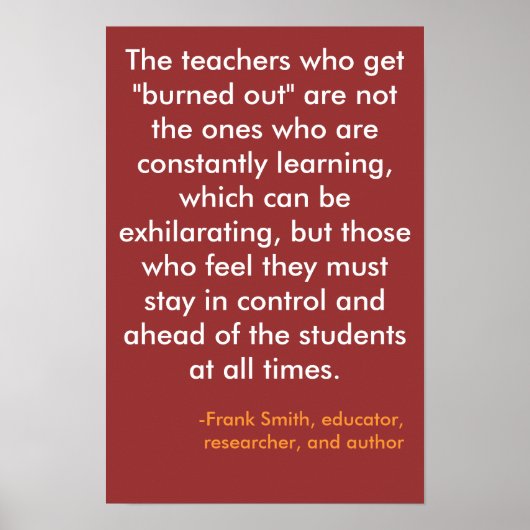 De leerkrachten die worden "verbrand" ... poster (Voorkant)