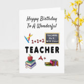 De leerkrachten hebben een Kaart voor de verjaarda (Gele Bloem)