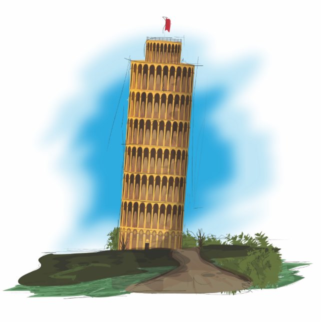 De Leertoren van Pisa Staand Fotobeeldje (Voorkant)