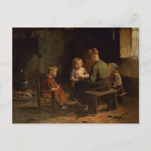 De leesles briefkaart (Voorkant)