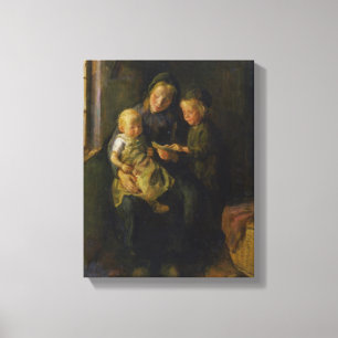 De leesles canvas afdruk