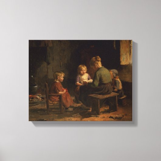 De leesles canvas afdruk (Voorkant)