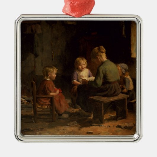 De leesles metalen ornament (Voorkant)
