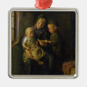 De leesles metalen ornament