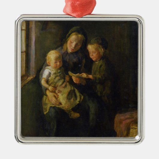 De leesles metalen ornament (Voorkant)