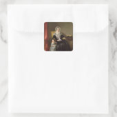 De leesles vierkante sticker (Tas)