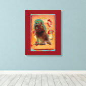 De leeuw 1 - Gewikkeld Canvas Afdruk (Insitu (Houten vloer))