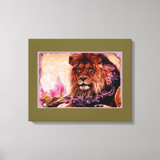 De leeuw 3 - Gewikkeld Canvas Afdruk (Voorkant)