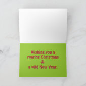 De Leeuw die van Kerstmis het Pet van de Kerstman Feestdagen Kaart (Binnen)