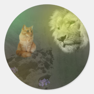 De leeuw en de kat, ronde Stickers