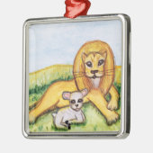 De leeuw en de lamp metalen ornament (Links)