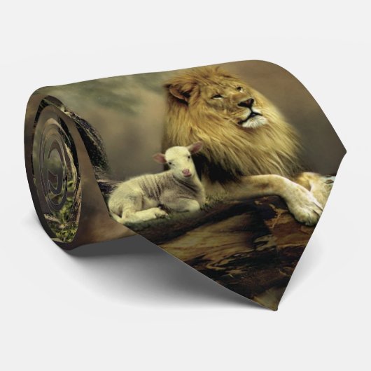 De leeuw en de lamp stropdas (Opgerold)