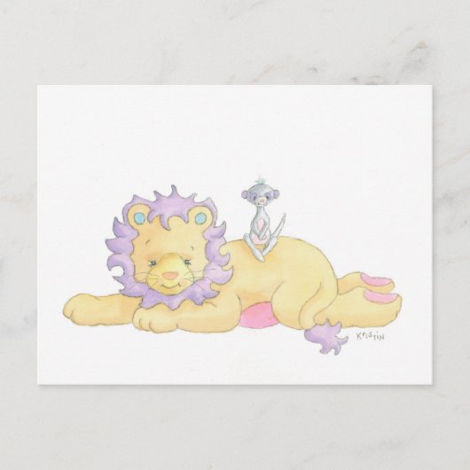 De Leeuw en de Meerkat Briefkaart (Voorkant)