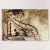 “De Leeuw en de Olifant” door Arthur Rackham Legpuzzel (Horizontaal)