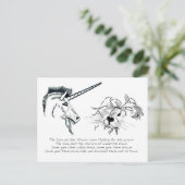 De Leeuw en de Unicorn Briefkaart (Staand voorkant)