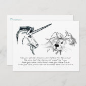 De Leeuw en de Unicorn Briefkaart (Voorkant / Achterkant)