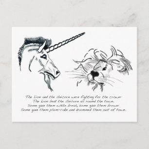 De Leeuw en de Unicorn Briefkaart