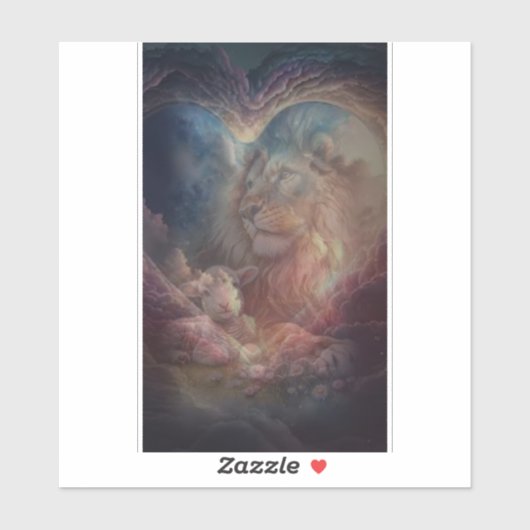 De leeuw en het lam Stickers (Vel)