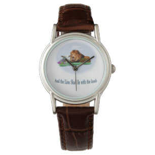 De leeuw en het lammetje kijken horloge