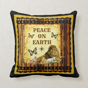 De leeuw gaat naar beneden met de lamp kussen