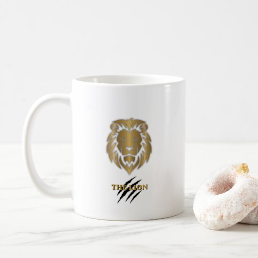 De Leeuw Goud & Zwarte Grafische Mok (Met donut)