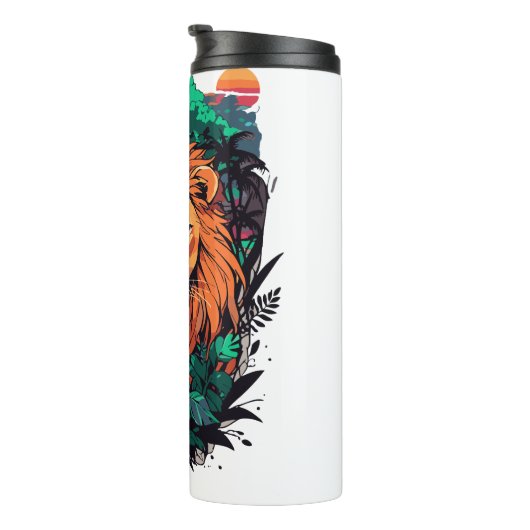 De leeuw het oerwoud thermosbeker (Geroteerd rechts)