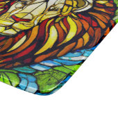 De leeuw in gekleurd glas ziet er uit. Helder en v Snijplank (Hoek)