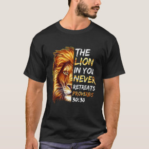 De leeuw in u keert nooit Proverbs grafische Chr t T-shirt