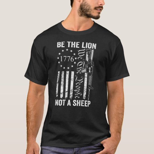 De leeuw is geen schaap pro Pistool 2e amendement T-shirt (Voorkant)