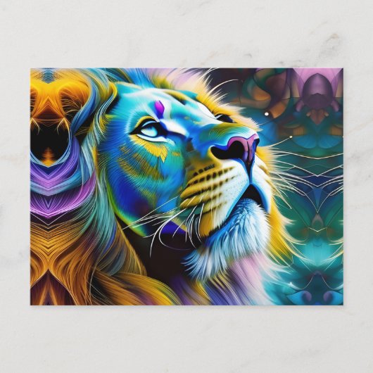 De leeuw, koning van alle katten briefkaart (Voorkant)